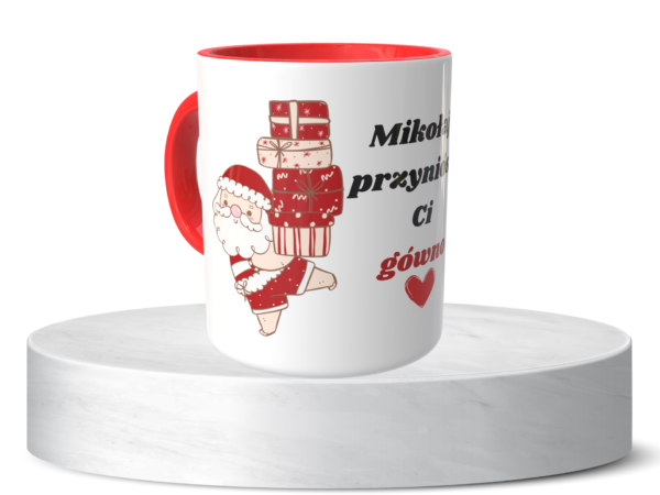Świąteczny Kubek na Święta - Mikołaj przyniósł Ci gówno - obrazek 5